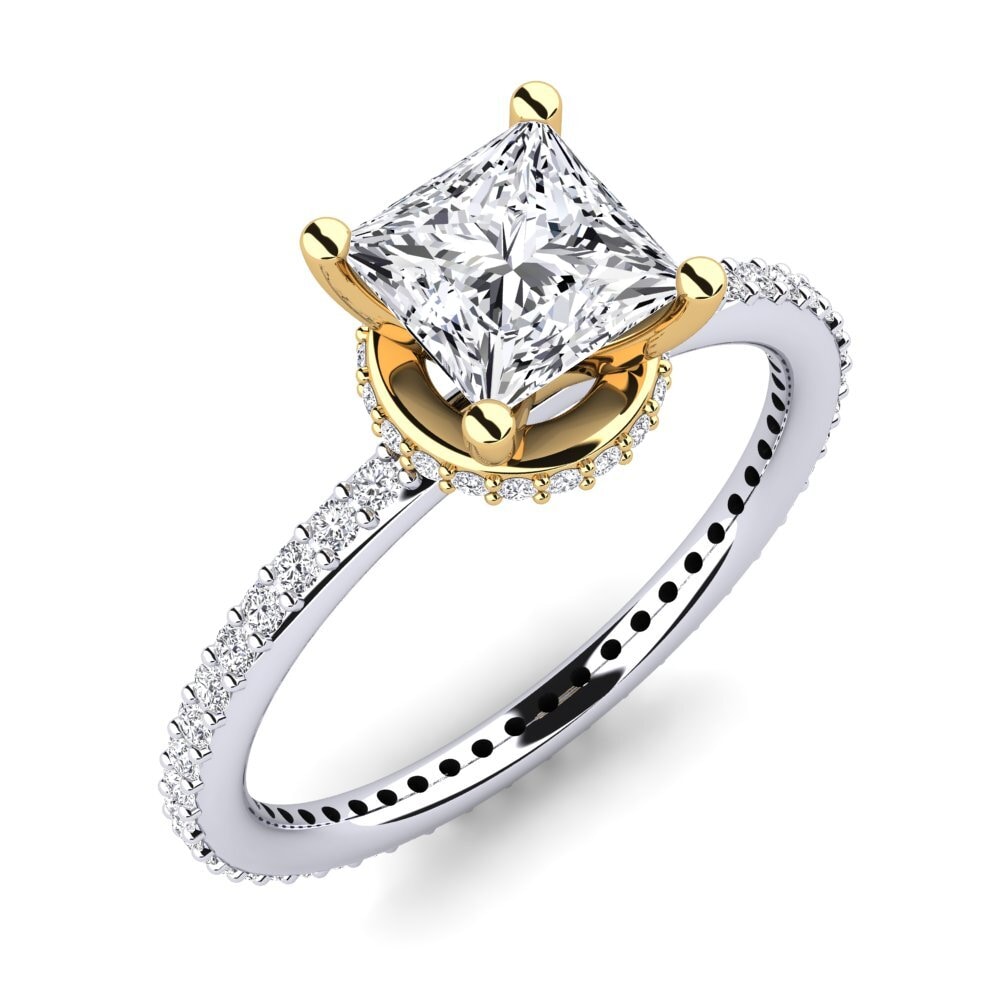Bague Diamant Princesse Or Jaune 10 Carats - Taille 9.5 - 0.30 Carats - Occasion Excellente