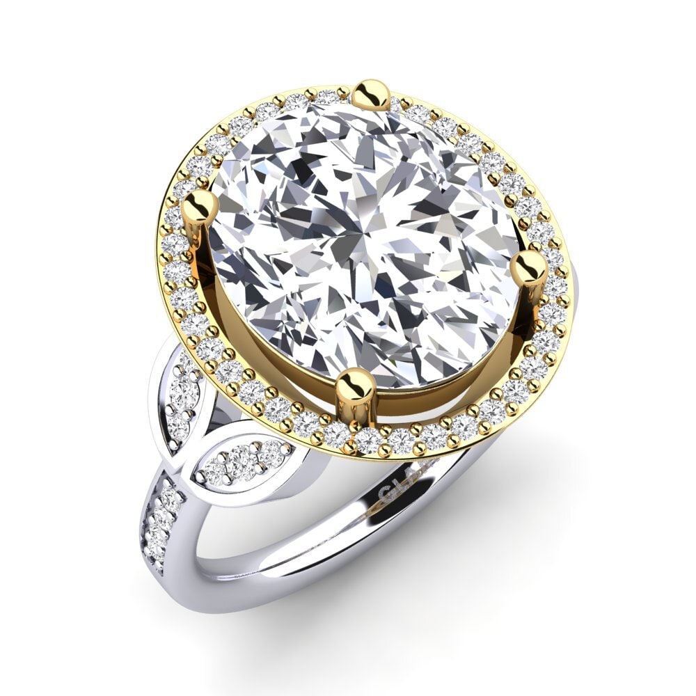 14k Oro Blanco & Amarillo Anillo Margretha