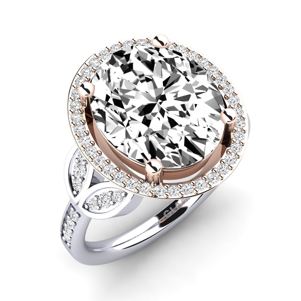 18k Oro Blanco & Rosa Moissanita Anillo Margretha