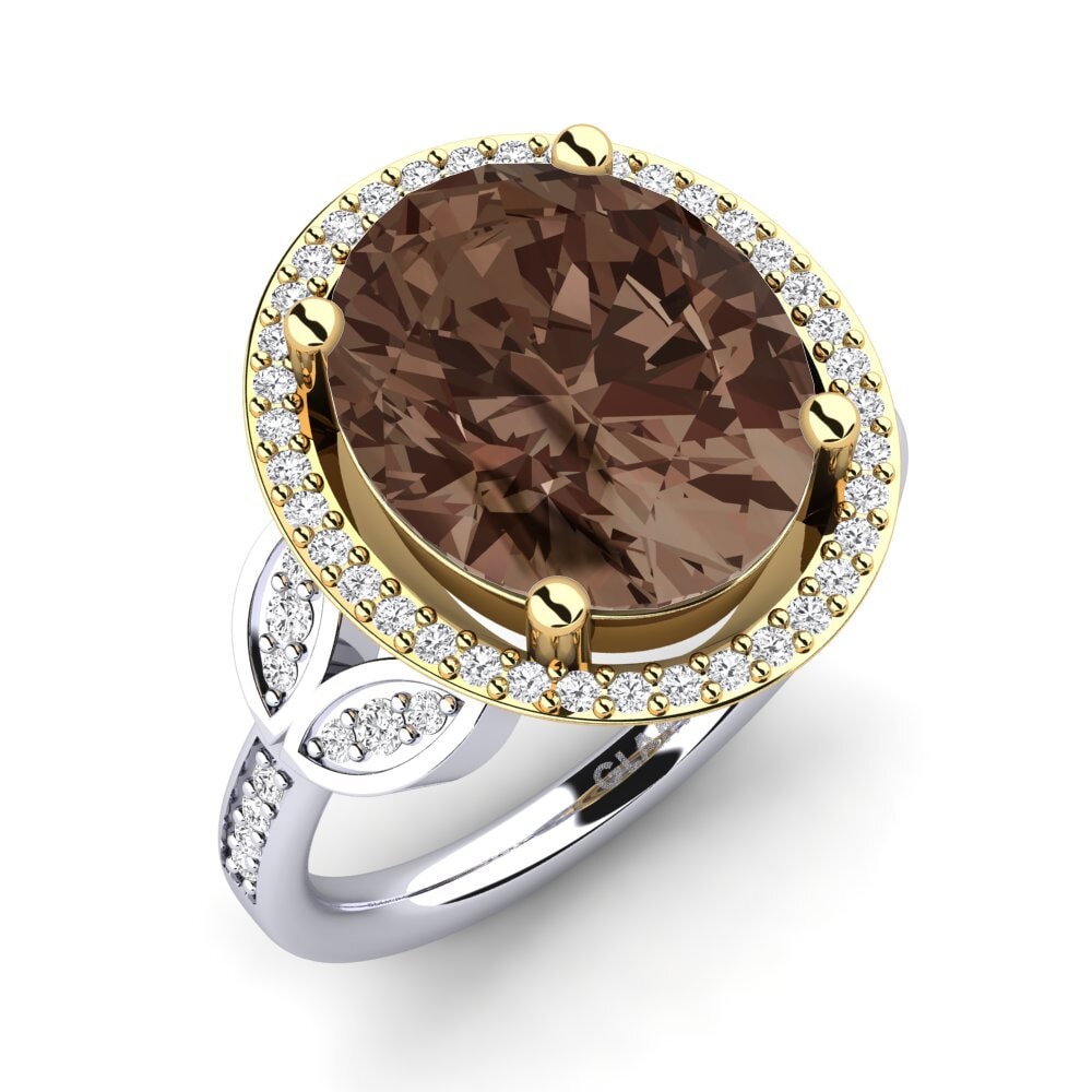 9k Oro Blanco & Amarillo Anillo Margretha