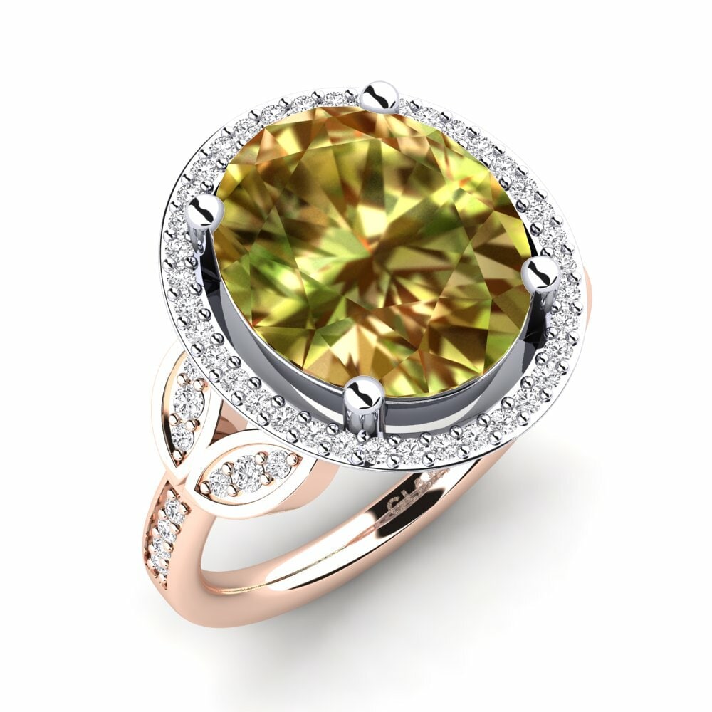Or Rose& Blanc 14k Pierre de Sultan Bague Margretha