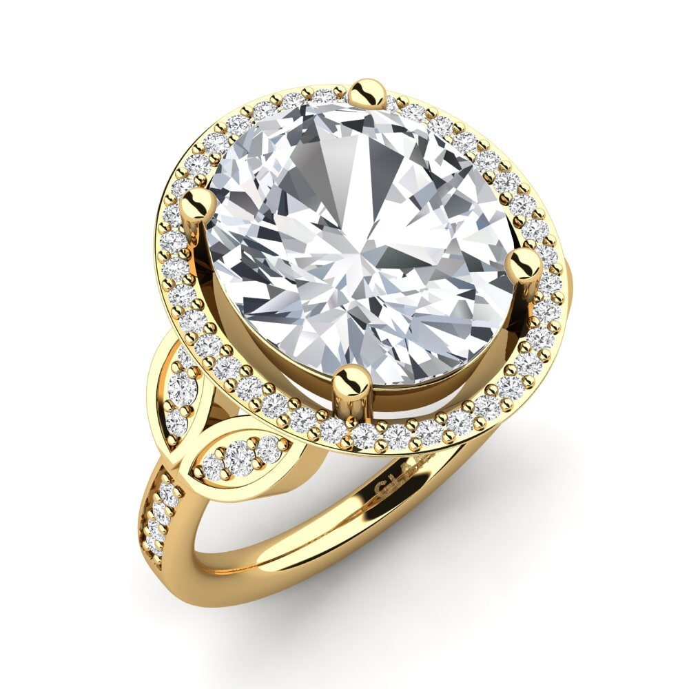18k Oro Amarillo Circón Blanco Anillo Margretha