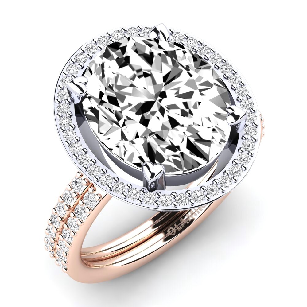 18k Oro Blanco & Rosa Moissanita Anillo Margrie