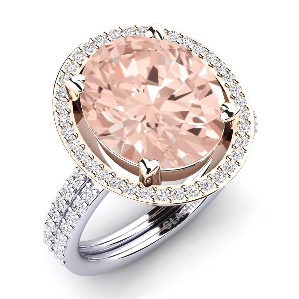 14k Oro Rosa & Blanco Anillo Margrie
