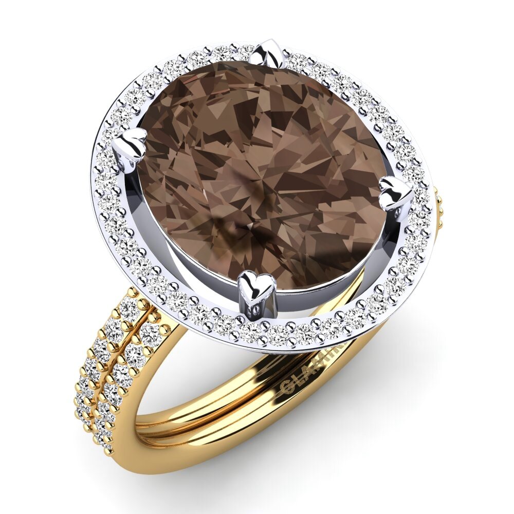 18ct White / Yellow Gold Smoky Quartz Ring Margrie