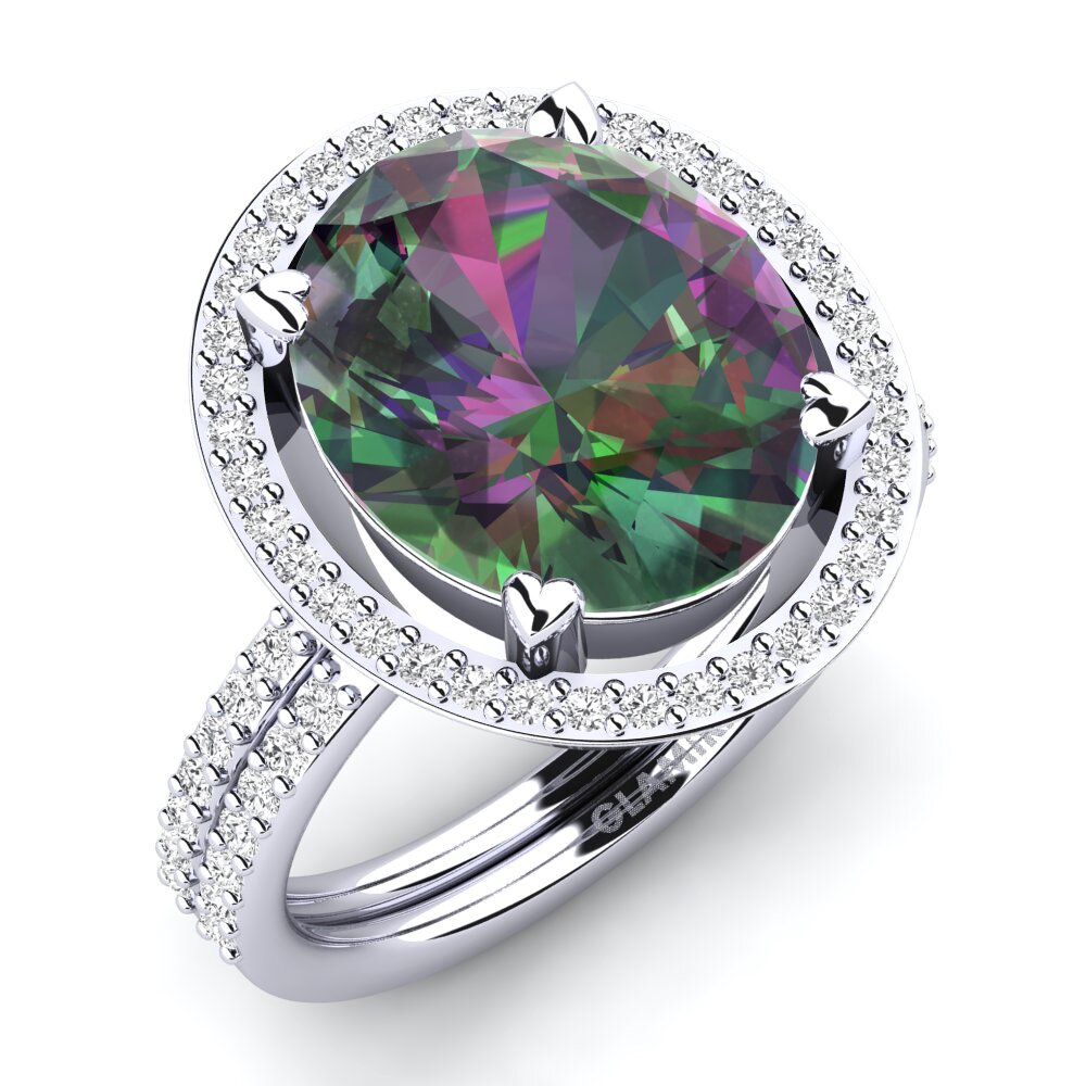 18ct White Gold Mystic Topaz Ring Margrie