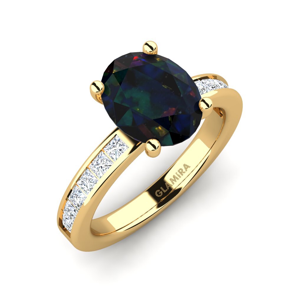 Black Opal Engagement Ring Marguel