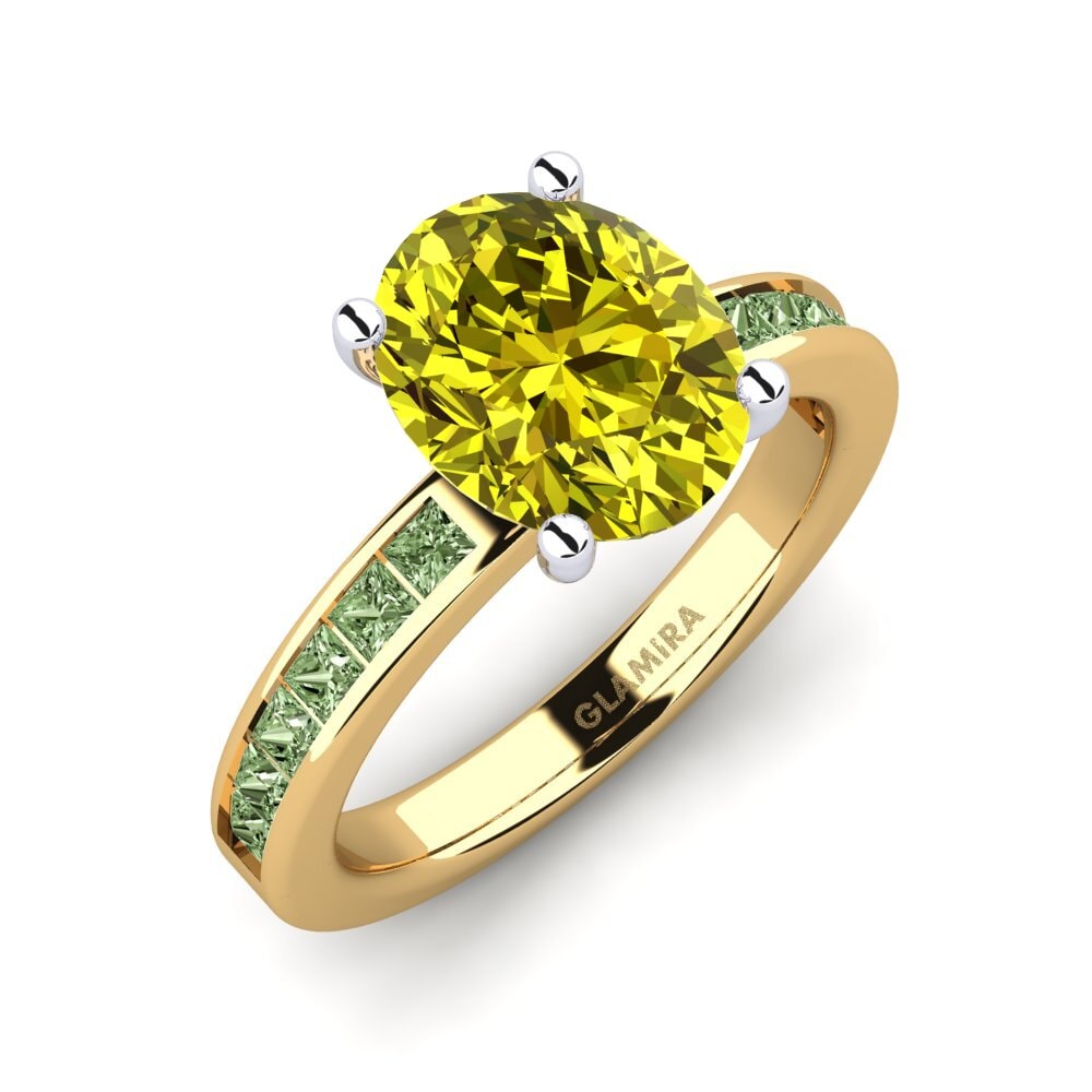 18k Oro Amarillo & Blanco Anillo de compromiso Marguel