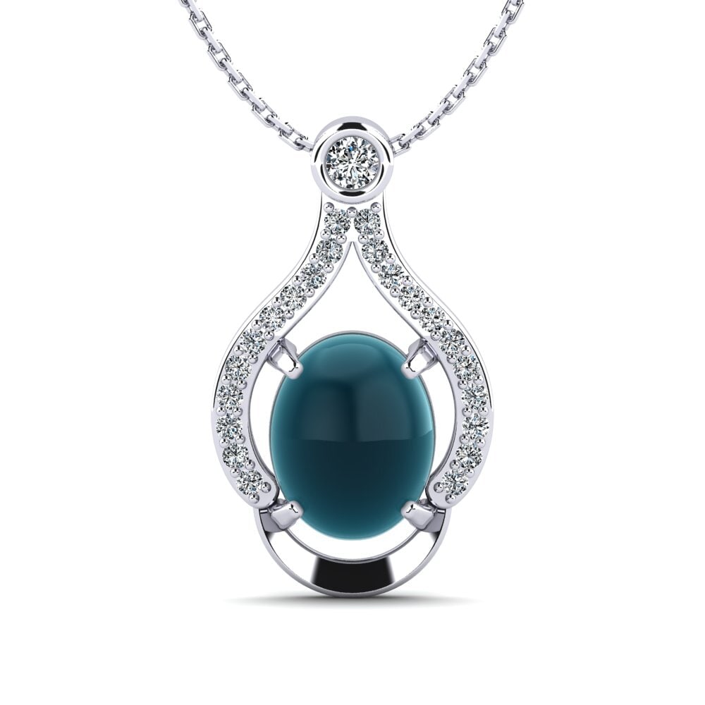 Cabochon London Blue Topaz Women's Necklace Marguita