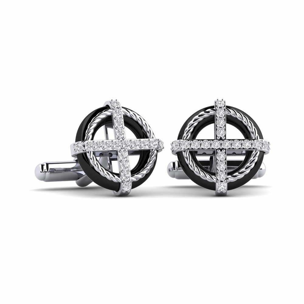 Ceramic Diamond Cufflinks