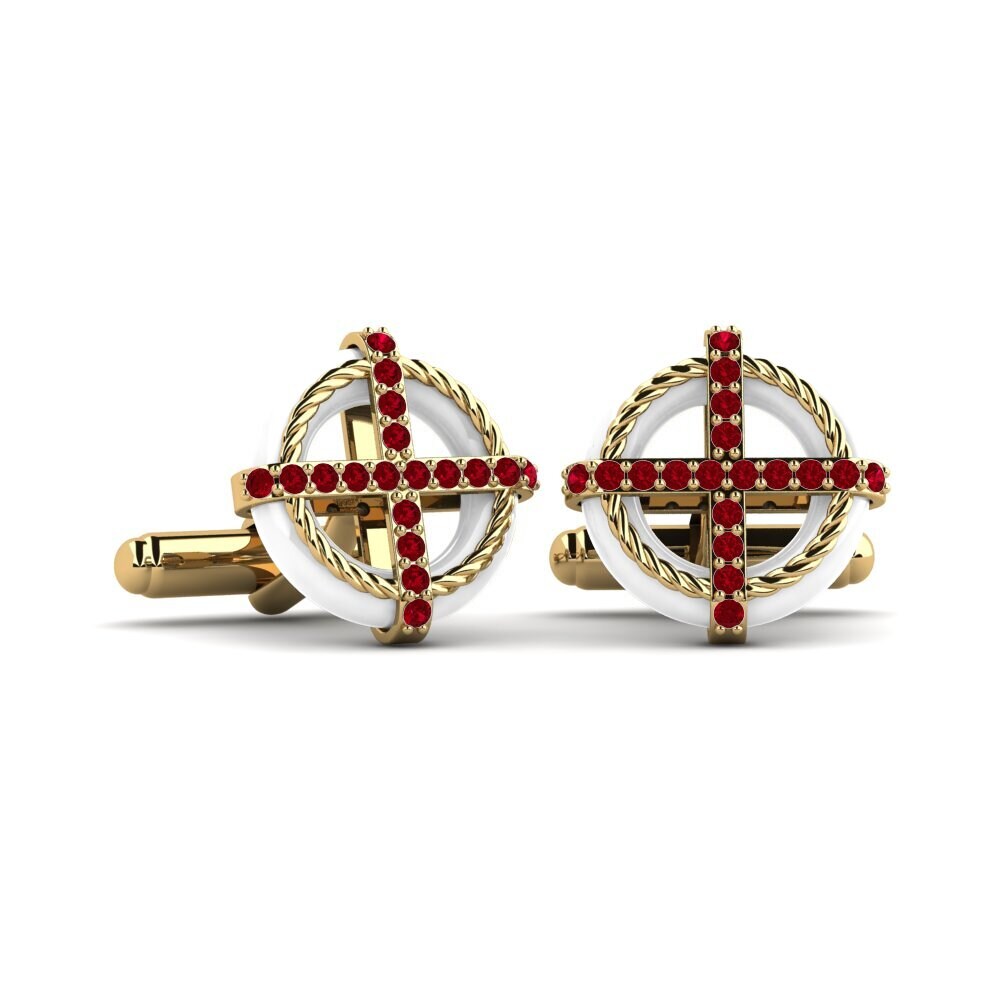 Red Zirconia Cufflink Margy