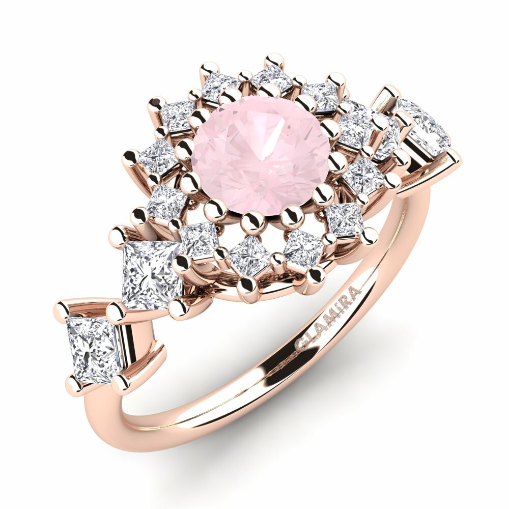 9k Rose Gold Rose Quartz Engagement Ring Marica