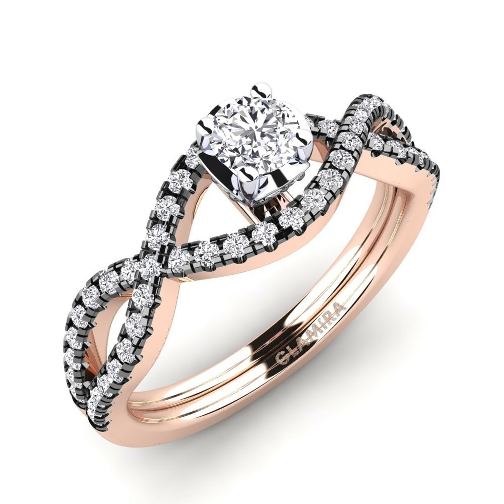Exclusive Black Touch Collection Mariel 0.25 Crt 585 Rose & White Gold with Black Rhodium Diamond