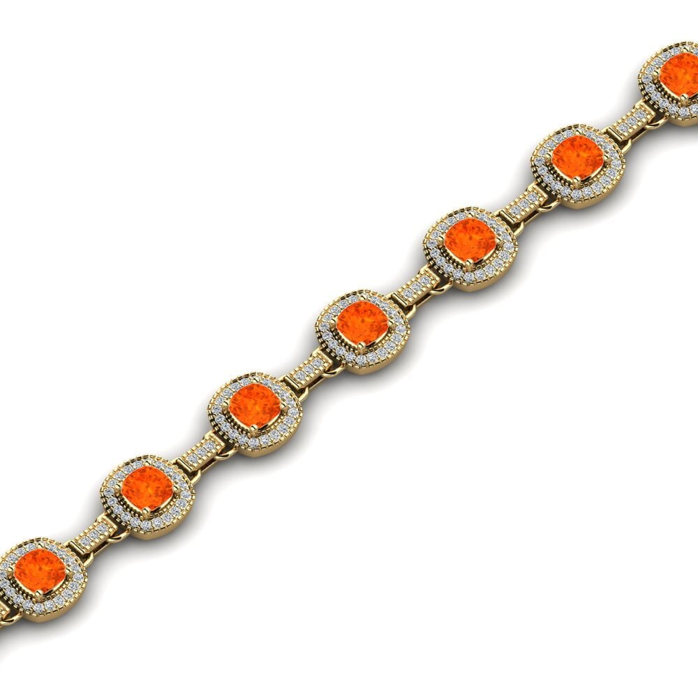 9ct Yellow Gold Fire Opal Women's Bracelet Mariella