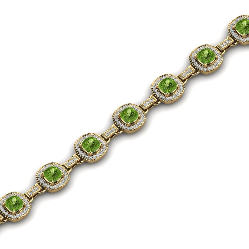 18ct Yellow Gold Peridot Women's Bracelet Mariella