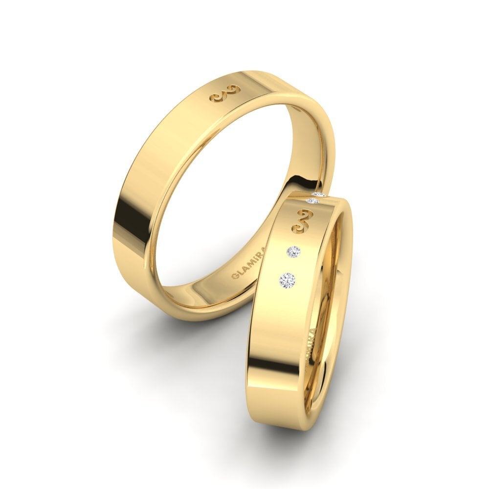 14ct Yellow Gold White sapphire Ring Mariess SET