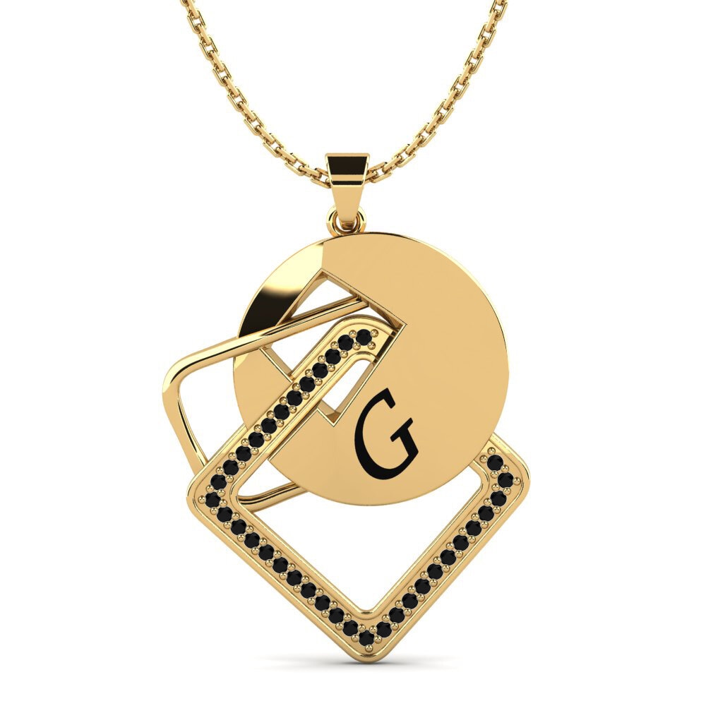 Gelbgold 585 Schwarzer Diamant Damen anhänger Marijke
