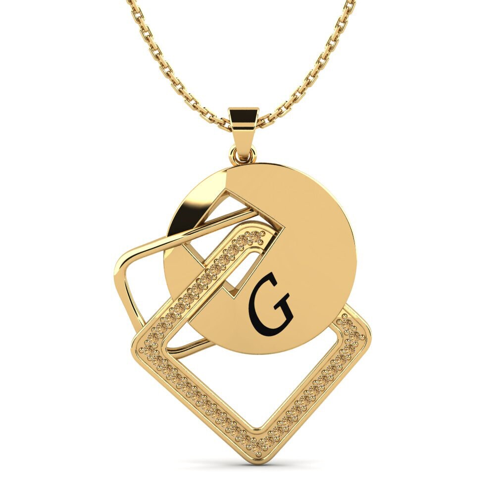14k Oro Amarillo Diamante Marrón Colgante de Mujer Marijke