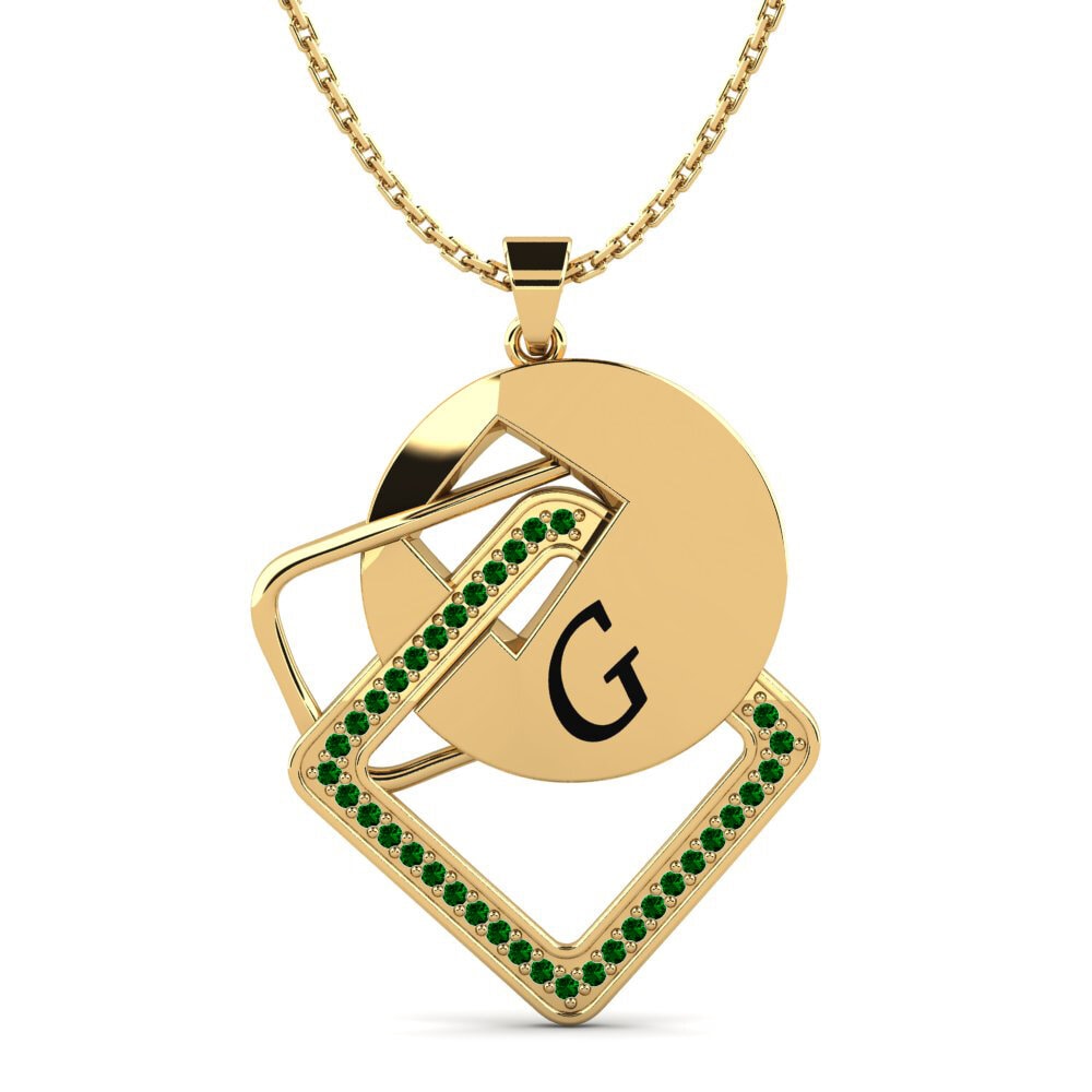 Gelbgold 585 Grüner Zirkonia Damen anhänger Marijke