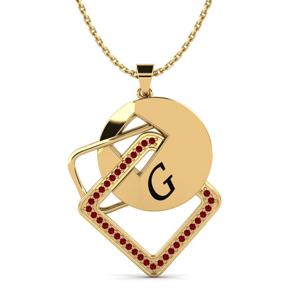 Gelbgold 585 Roter Zirkonia Damen anhänger Marijke