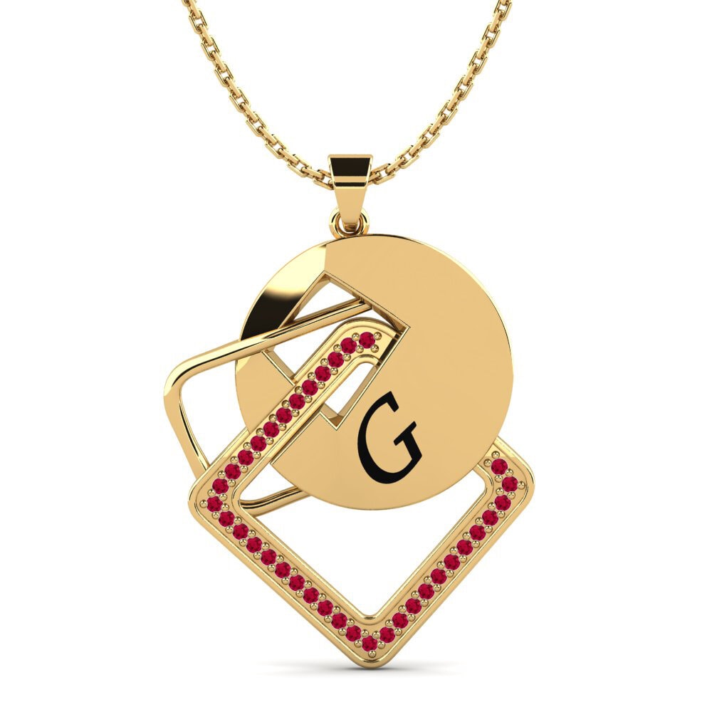 Gelbgold 585 Rubin Damen anhänger Marijke