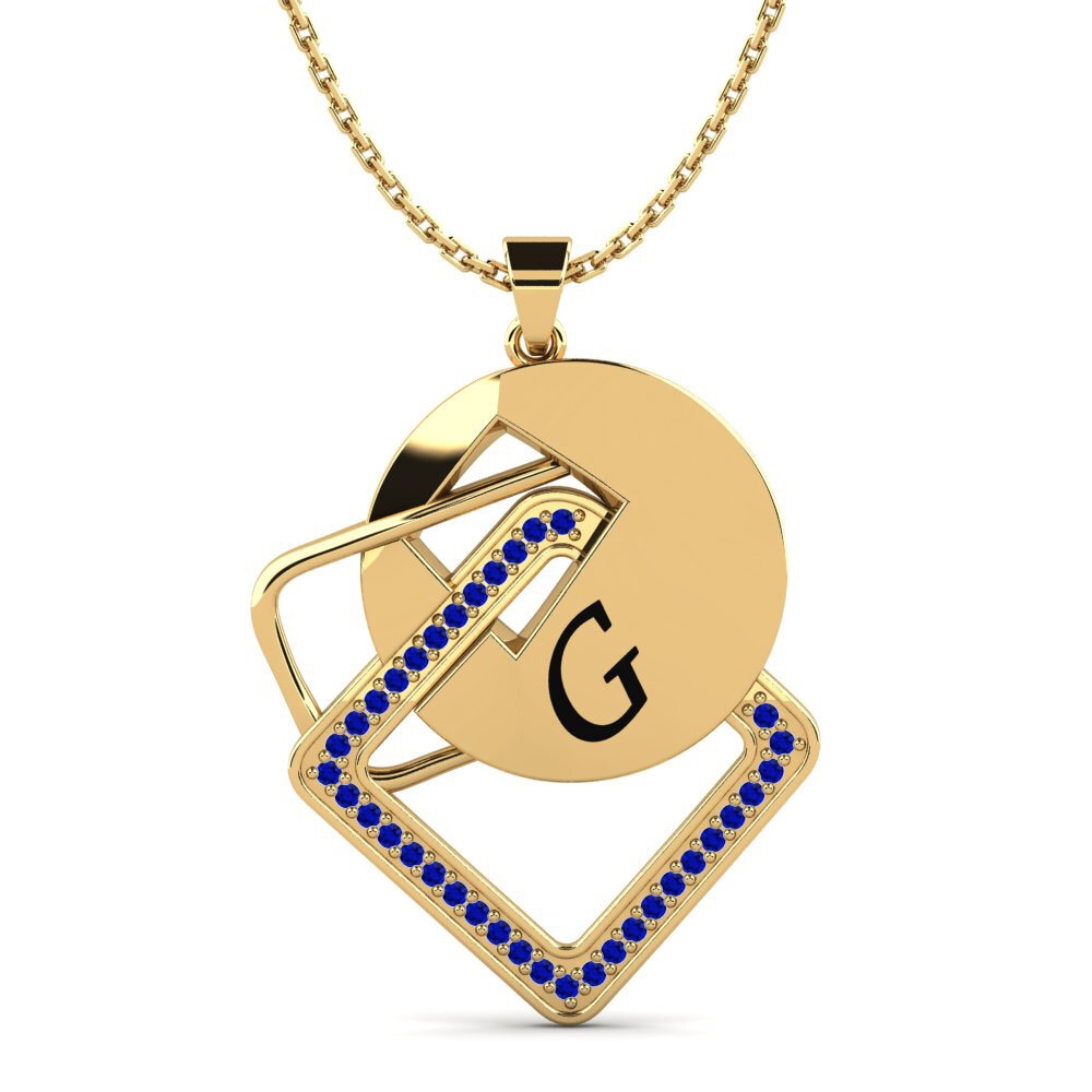 Gelbgold 585 Saphir Damen anhänger Marijke
