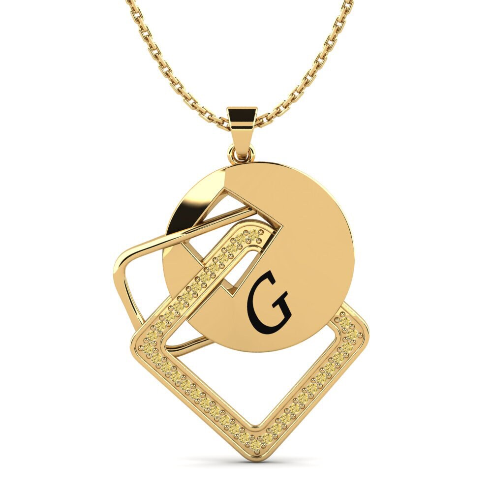 14k Oro Amarillo Diamante Amarillo Colgante de Mujer Marijke