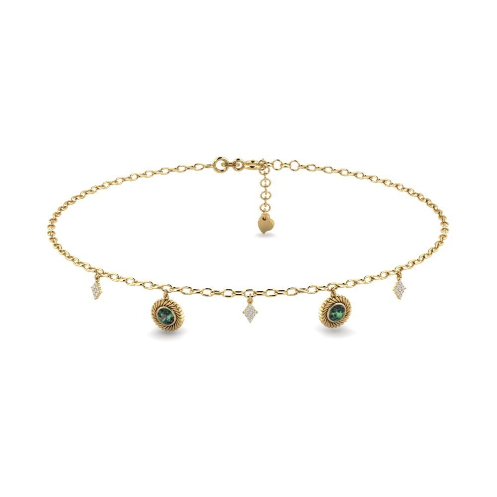 14ct Yellow Gold Mystic Topaz Women's Anklet Marijus