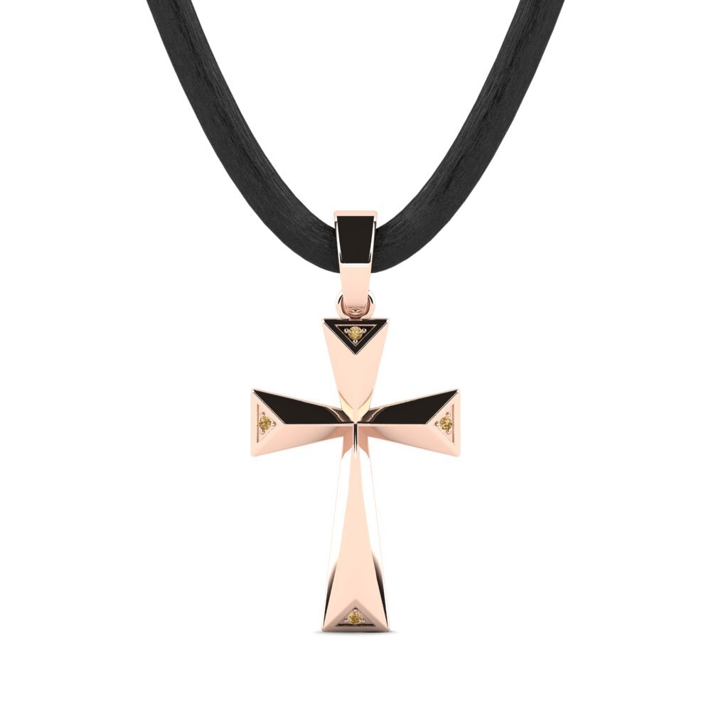 Rotgold 585 Brauner Diamant Herren-Anhänger Marill