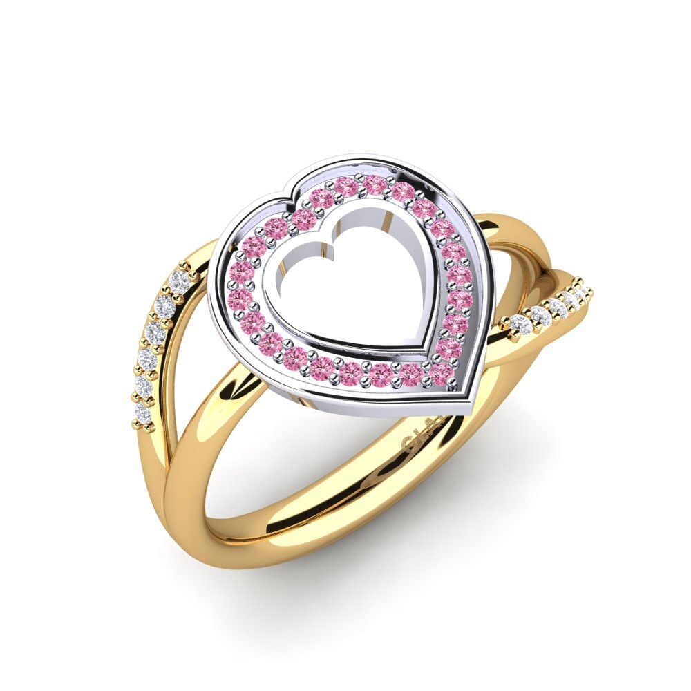9ct Yellow & White Gold Rhodolite Garnet Ring Marilla