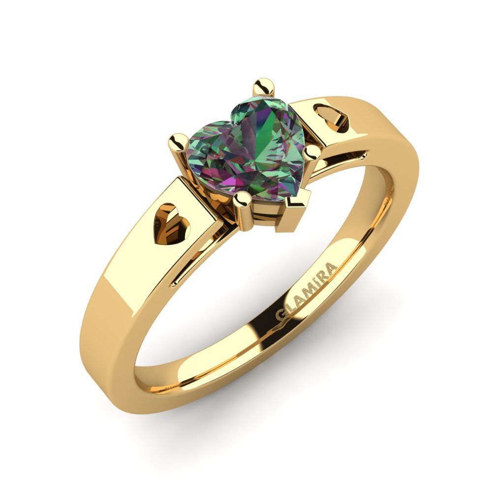 18k Oro Amarillo Topacio Místico Anillo de Mujer Marilyn
