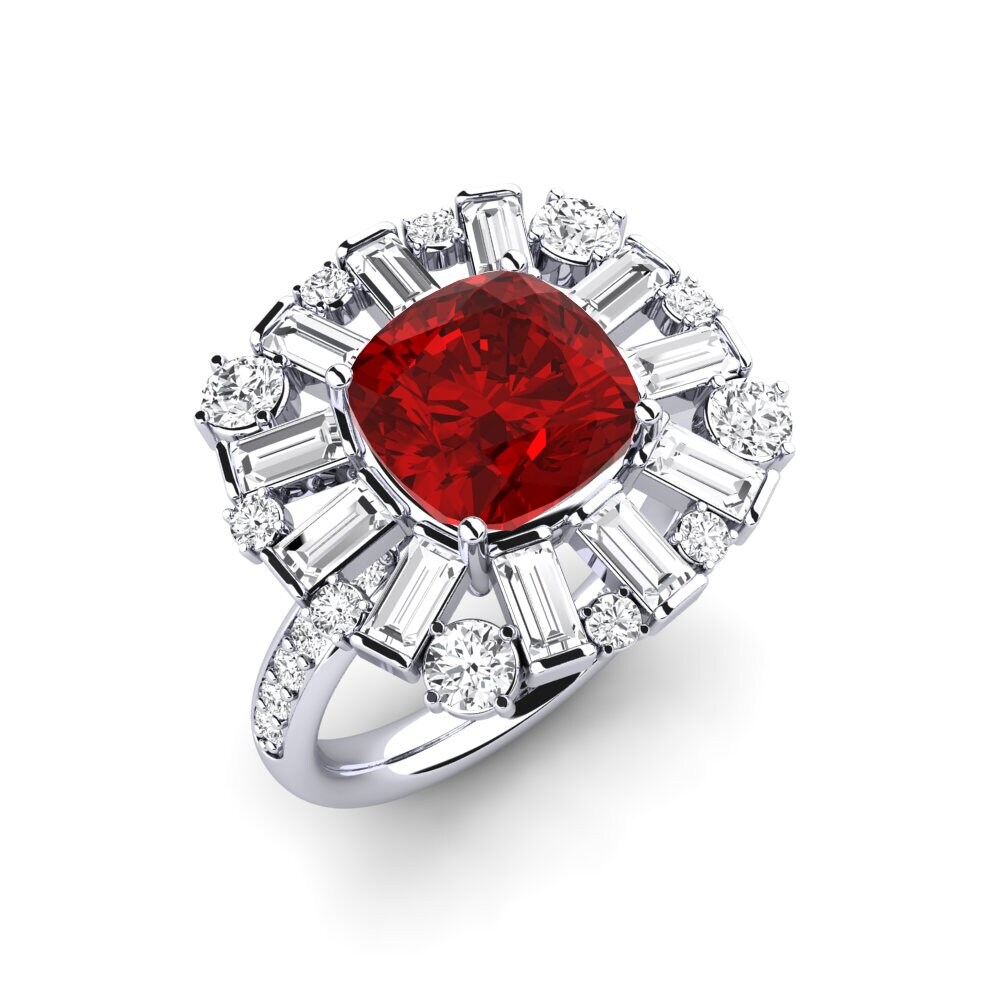 9k White Gold Ruby (Lab Created) Engagement Ring Marilyne