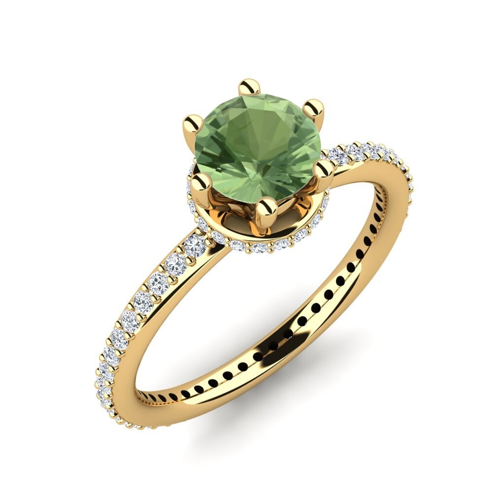 Green Sapphire Engagement Ring Marinella 1.0 crt