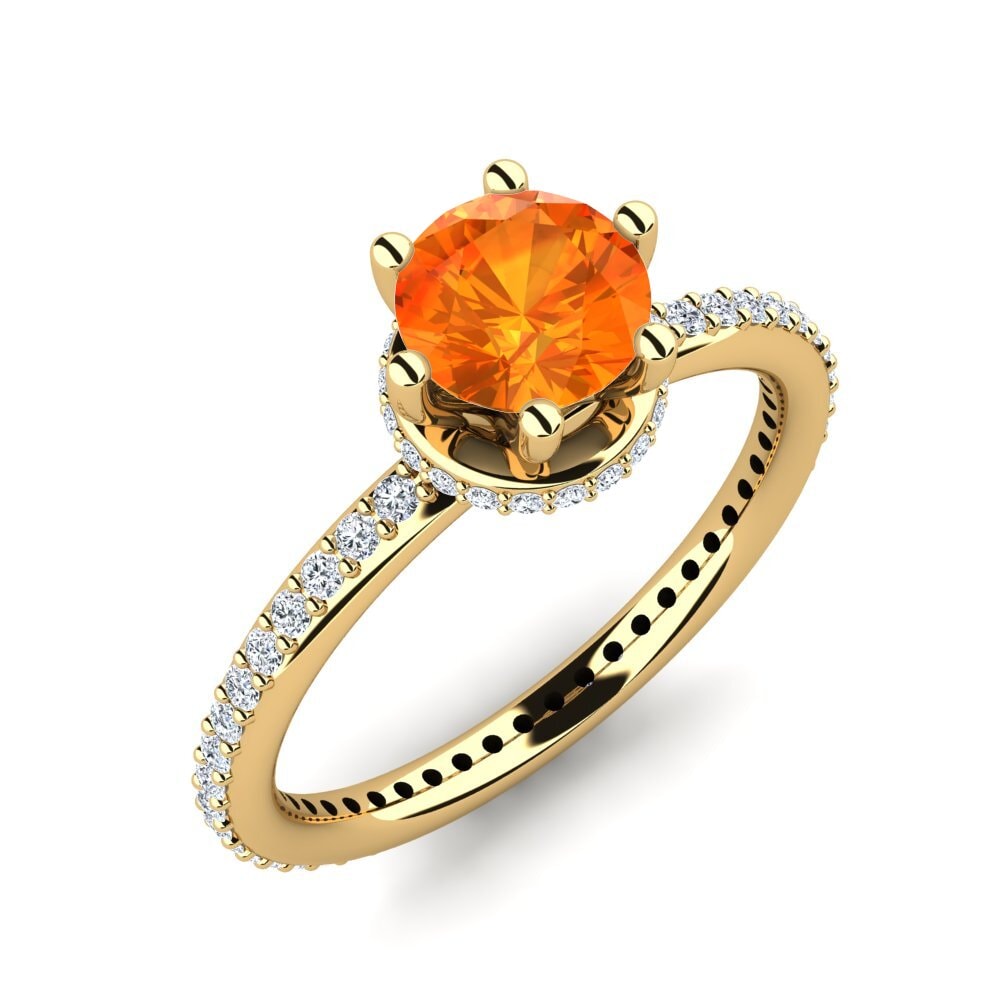 Orange Sapphire Engagement Ring Marinella 1.0 crt