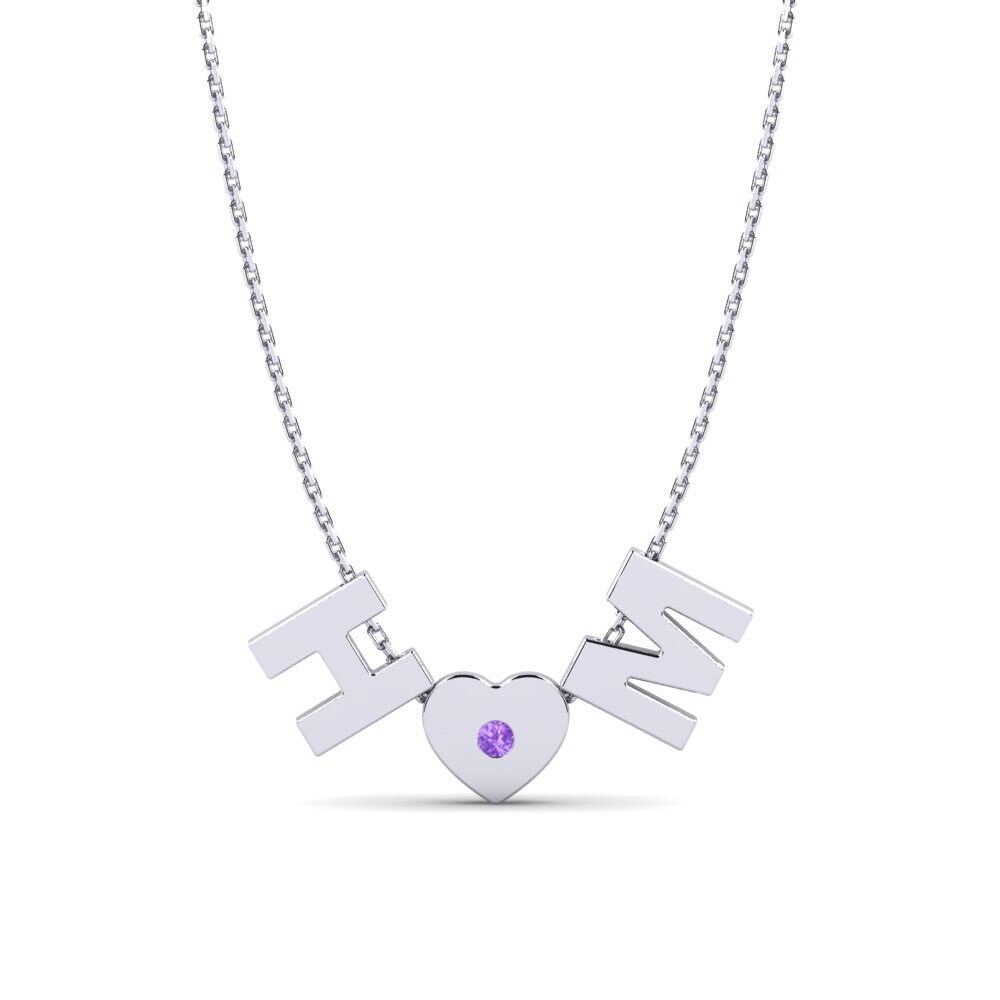 Weiß-Silber Amethyst Damen halskette Maris