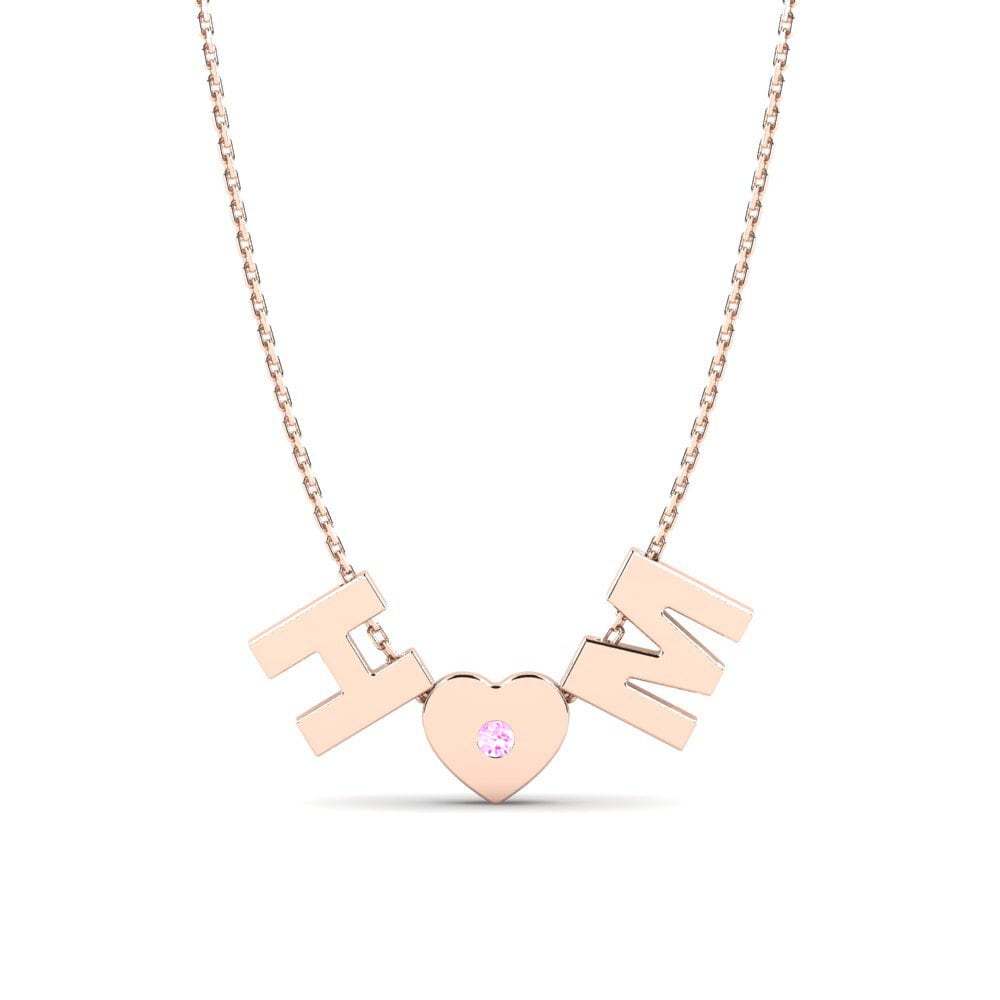 Rotgold 585 Rosa Saphir Damen halskette Maris