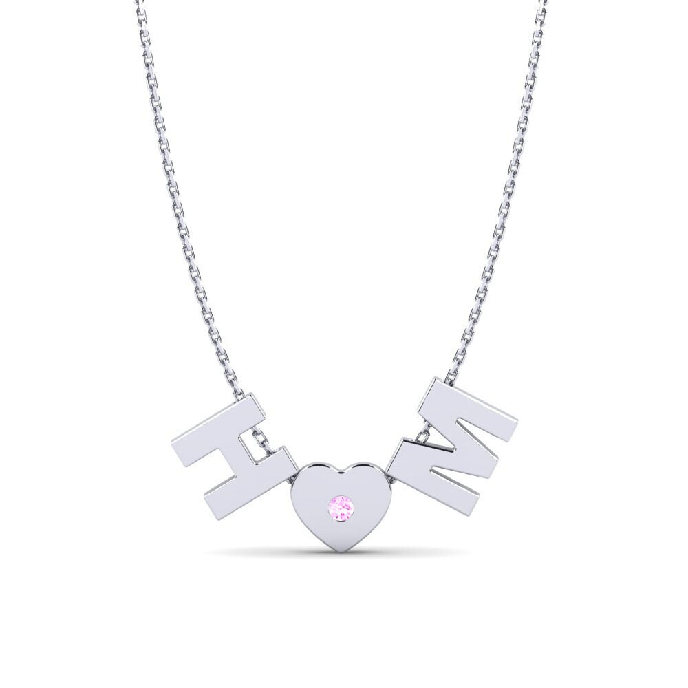 Weiß-Silber Rosa Saphir Damen halskette Maris