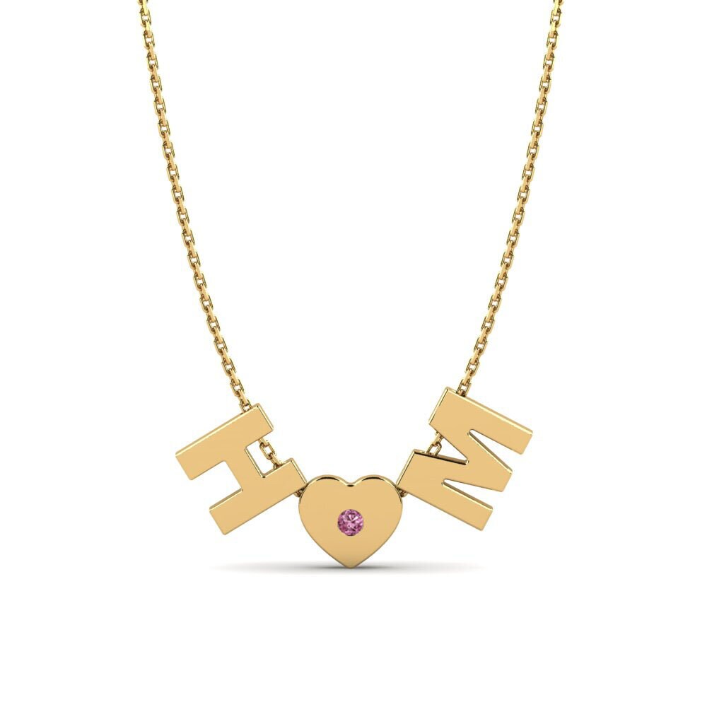14k Oro Amarillo Granate Rhodolite Collar de Mujer Maris