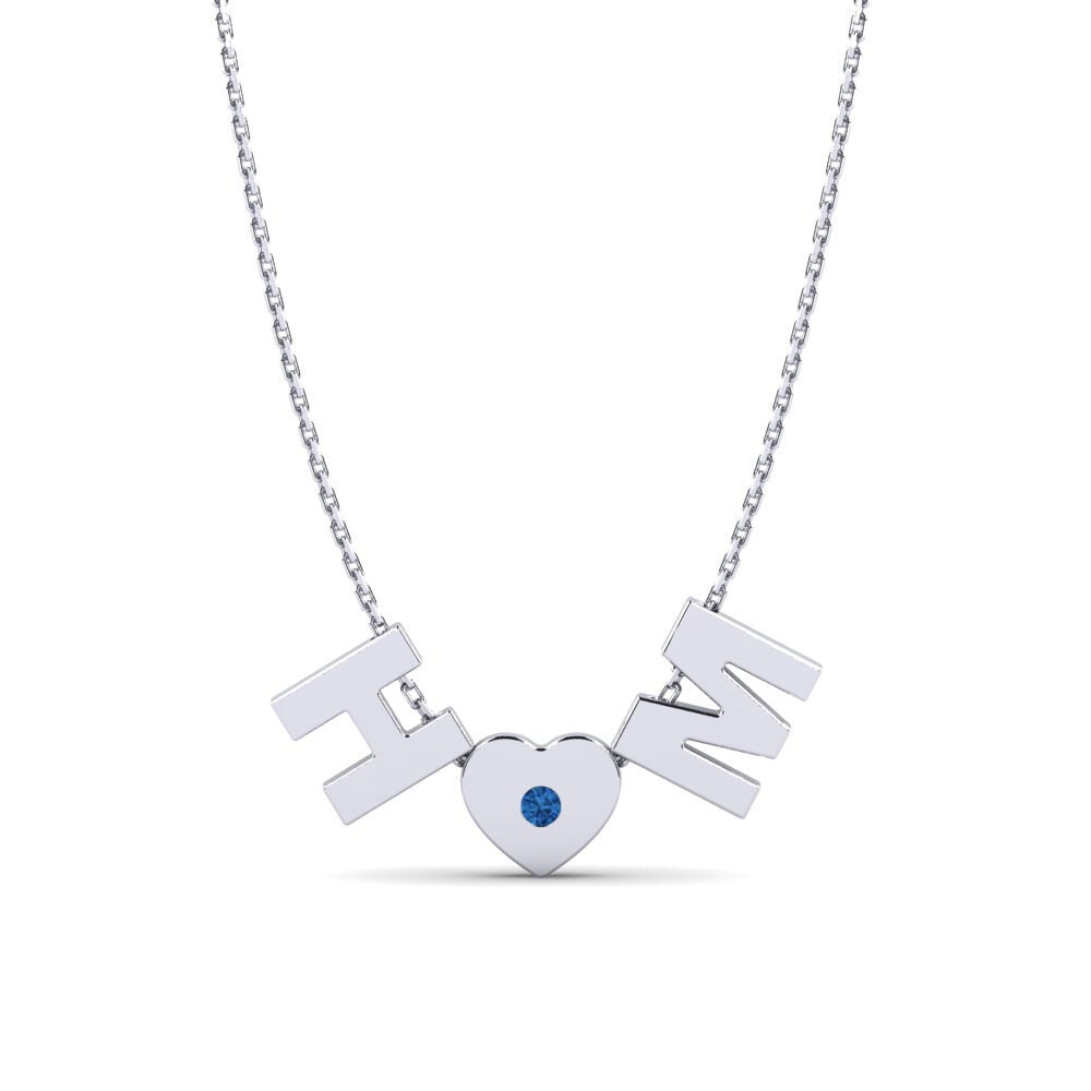 Weiß-Silber Dunkelblauer Zirkonia Damen halskette Maris