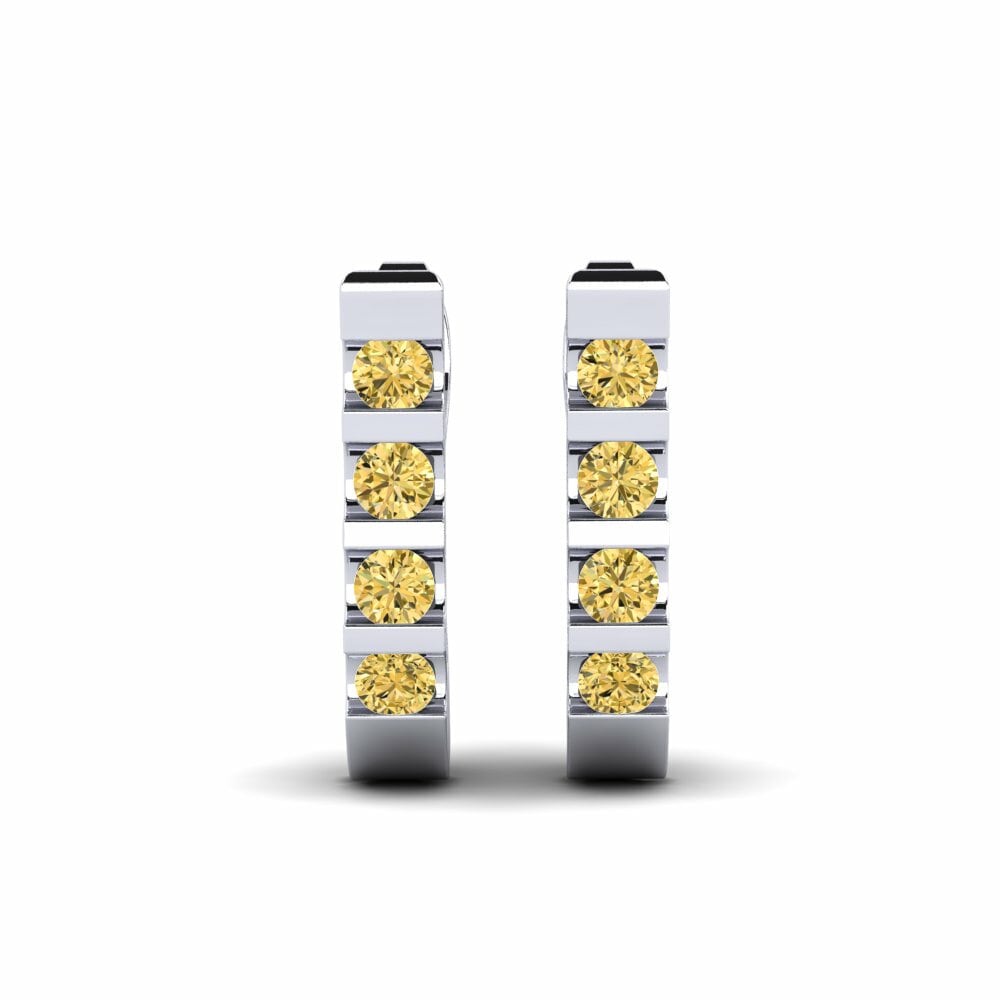Gele Diamant Dames Oorbellen Mariutz