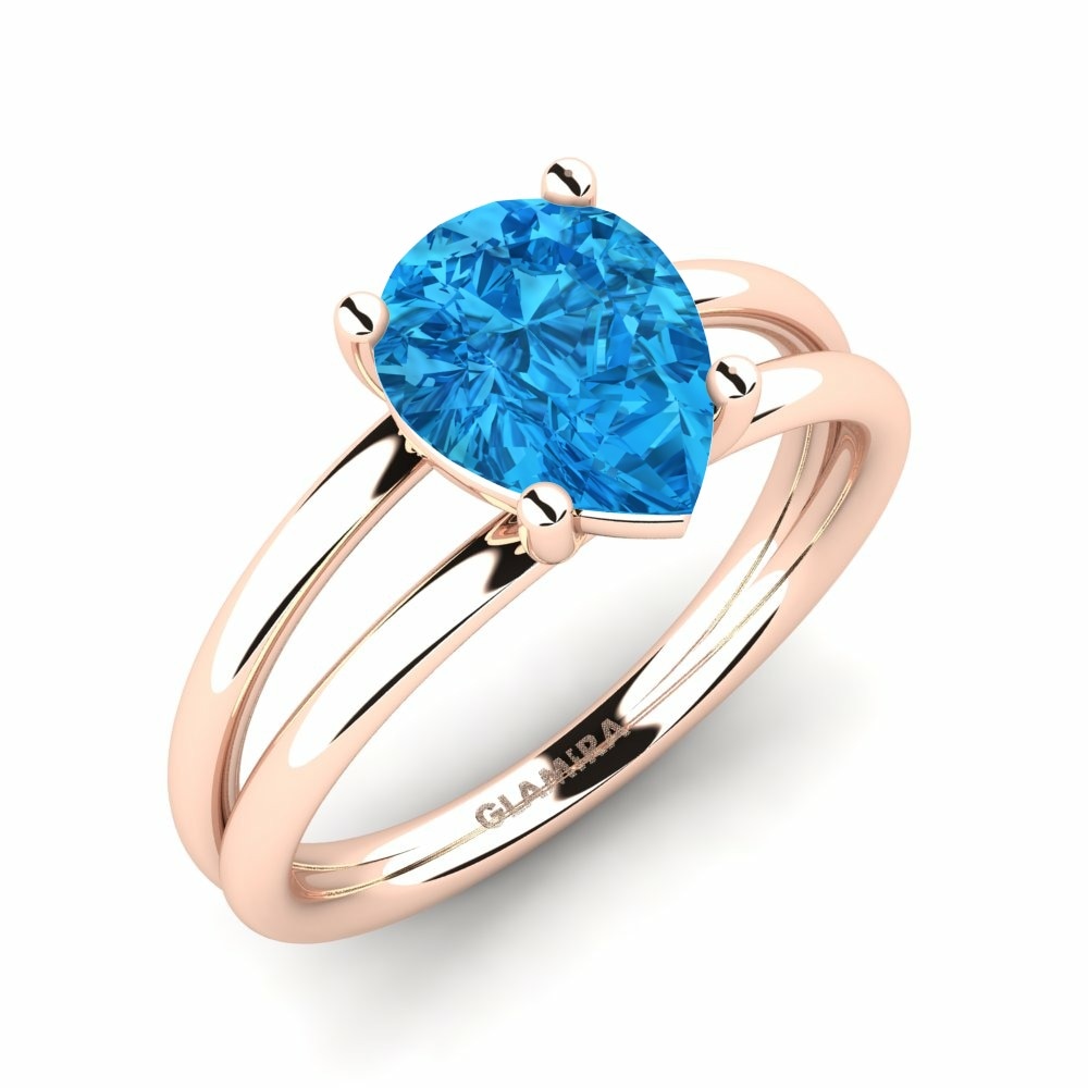 Blue Topaz Engagement Ring Mariwen
