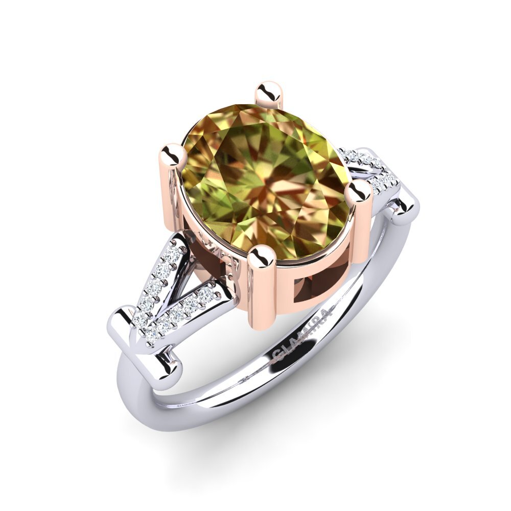 14ct White / Rose Gold Sultan Stone Engagement Ring Marizella