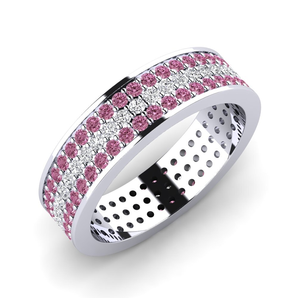 Palladium 950 Grenat de Rhodolite Bague Marjatta