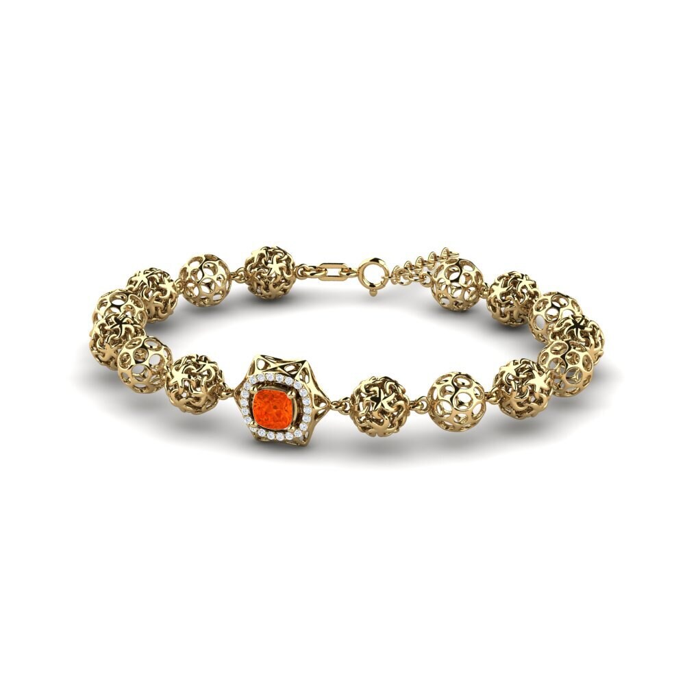 9ct Yellow Gold Fire Opal Women's Bracelet Marjorie