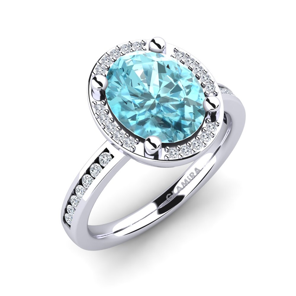 Blue Zircon Engagement Ring Markina