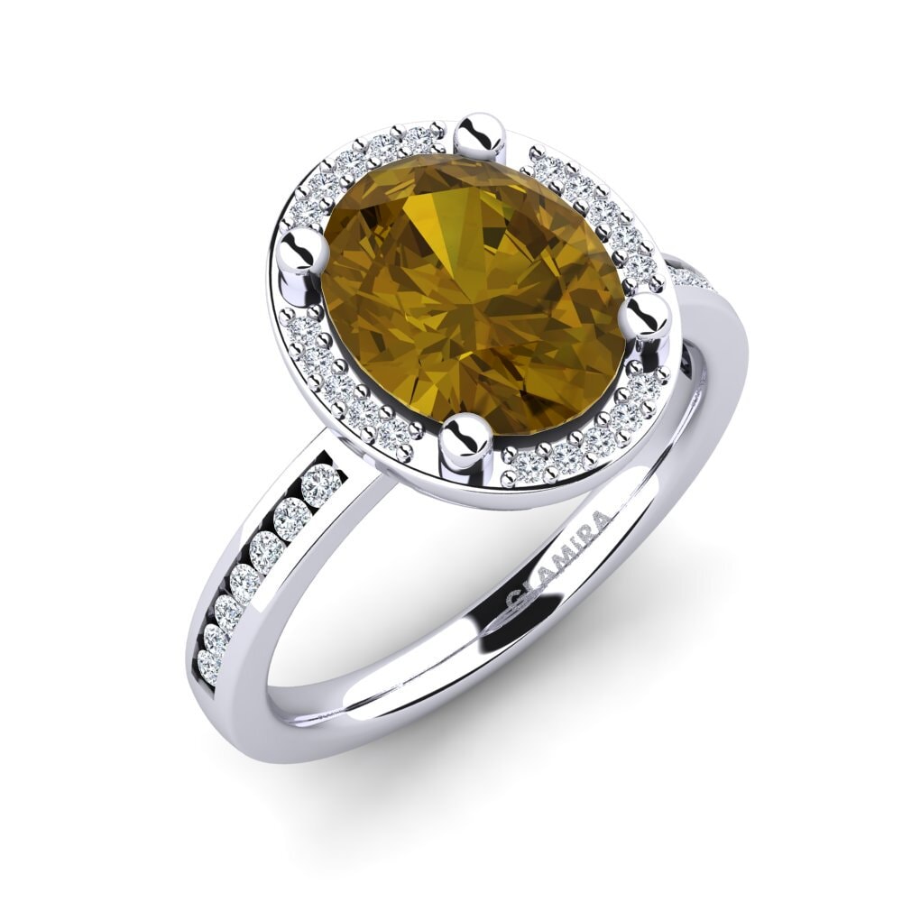 Brown Zircon Engagement Ring Markina