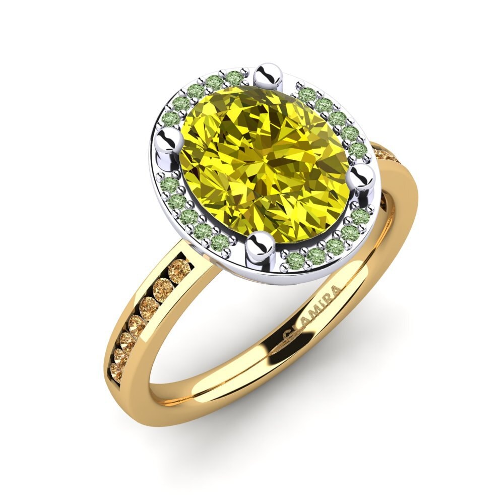 18k Oro Amarillo & Blanco Anillo de compromiso Markina