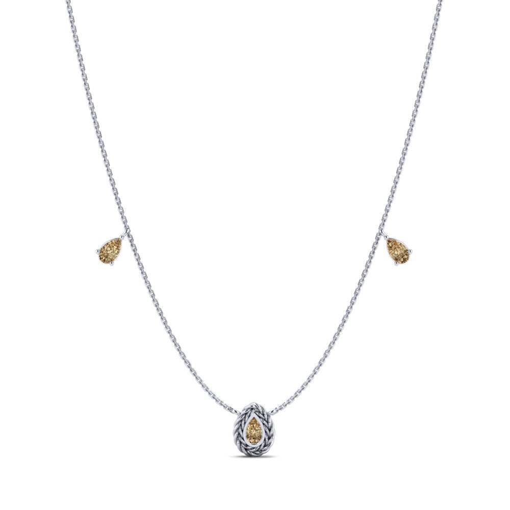 950 Platinum Brown Diamond Women's Necklace Markng