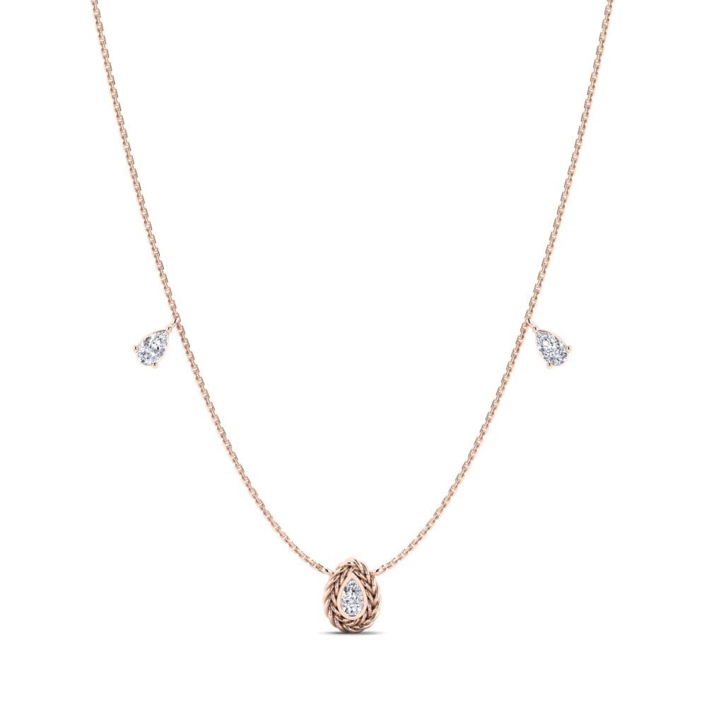 9ct Rose Gold Diamond Women's Necklace Markng