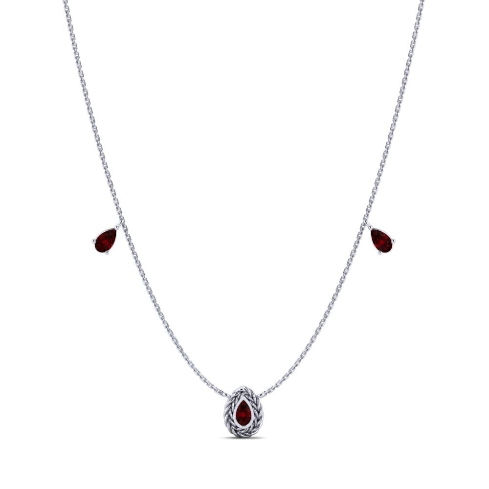 950 Platinum Garnet Women's Necklace Markng